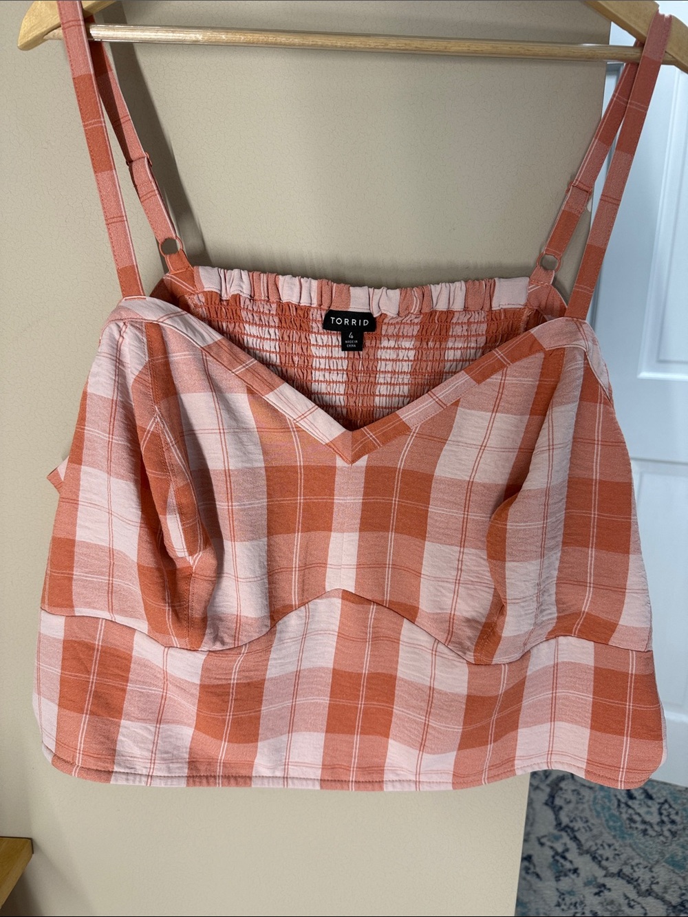Torrid size 4 plaid seersucker sleeveless bralette